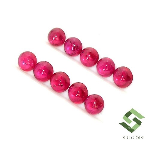 3 mm Top Quality Natural Ruby Round Cabochon 10 Pcs Lot 1.71 Cts Loose Gemstones - Picture 4 of 9