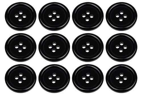Packs of Flat 4 Hole Sew On Round Buttons 8 Colours 15mm 18mm 20mm 23mm Polished - Picture 25 of 40