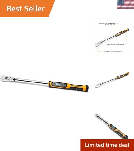 Digitaler Drehmomentschlüssel mit flexiblem Kopf & Warnungen - 25-250 Fuß/Pfund für Profis - Bild 1 von 10