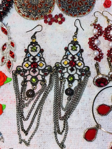 Vintage Red Earrings Lot - Picture 5 of 11