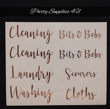 Rose Gold Organisation Labels/Pantry/Hinch/Storage/Jars/Laundry/Cloths/Washing