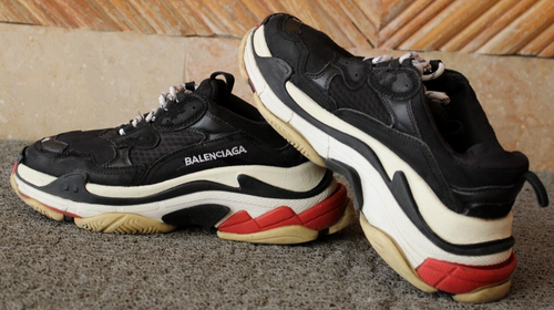 Balenciaga Triple S Authentic Sneaker 2018 Black Red, Size 8 US
