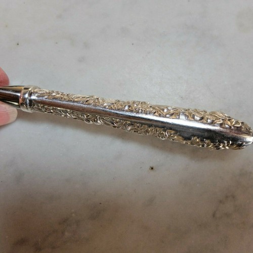 Vintage Sterling Silver Repousse Rose 9 Inch Dinner Knife by Kirk - Picture 3 of 6