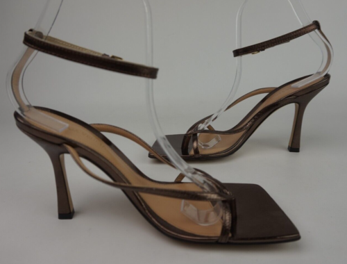 Bottega Veneta Women's Fondant Copper Stretch Metallic Leather Sandals Size 37 - Picture 4 of 9