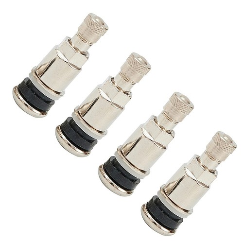 /TYRE VALVE BOLT IN STEM TO FOR ALLOYS WHEELS CHROME SILVER METAL CAR VAN. - Picture 5 of 17