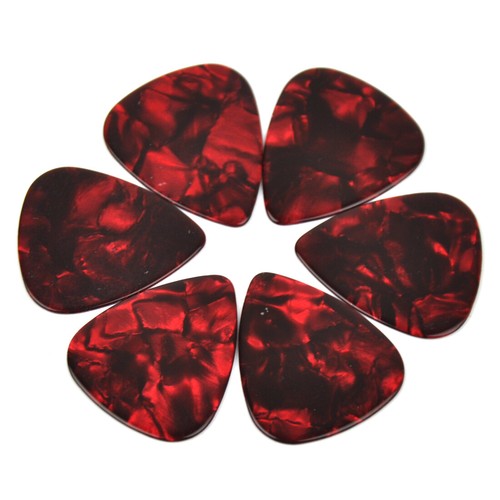 Lote de 100 púas de guitarra en blanco pesadas de 0,96 mm plectro celuloide rojo perla - Imagen 2 de 3