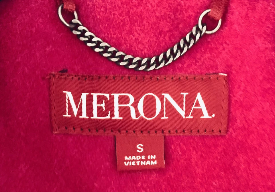 Chaqueta Abrigo Merona Mezcla Madera Guisante Magenta Baya Rosa Rojo Mujer Talla S Usada en Excelente Condición Foto 4 de 4