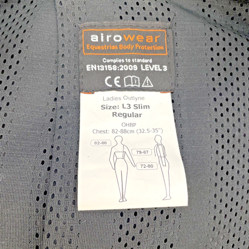 Airowear Outlyne - Ladies L3 Slim Regular - Body/Shoulder Protector 2009 L13 - Picture 11 of 14