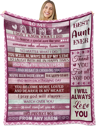 To My Best Aunt Gifts Blanket, Aunt Gifts from Niece Nephew, Best Auntie Ever Gi
