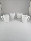 Milk Glass Fire King Oven Ware D Handle Coffee Cup Mugs Qty 4 Vintage