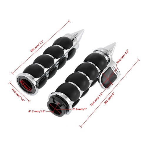 1" Spike Hand Grips Handle Bar for Suzuki Intruder VL VS 700 750 800 1400 1500 - Picture 2 of 11