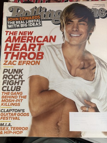 Rolling Stone Magazin - 23. August 2007 - Zac Efron - American Heart Throb