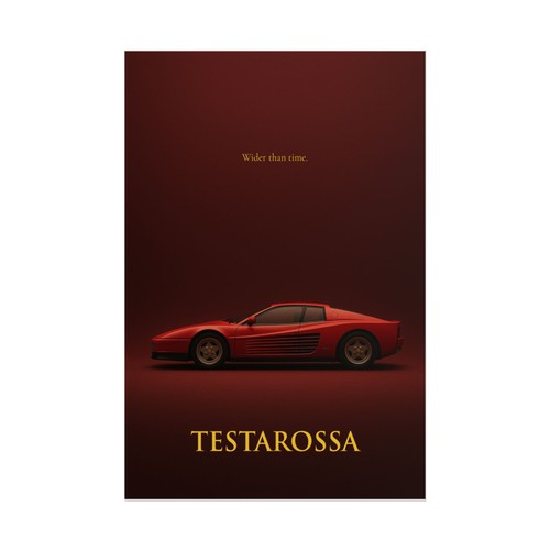 Ferrari Testarossa Poster - Retro italienischer Supercar Wandbilddruck 80er Ikone Deko - Bild 27 von 30