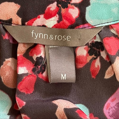 Fynn & Rose Sommerkleid Blumenmuster V-Ausschnitt Taille binden knielang ärmellos Neu mit Etikett Größe M - Bild 4 von 6