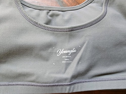 YoungLa Locked In  Sports Bra Sz Lg Charcol #w355 37-38in Bust Sample Piece  - Picture 7 of 10