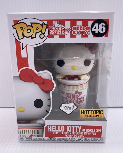 Funko Pop! Hello Kitty In Noodle Cup #46 Diamond Glitter Hot Topic Exclusive NEU