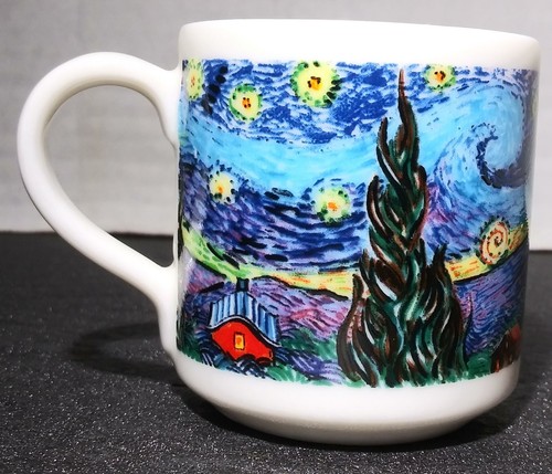 Chaleur D. Burrows Van Gogh Espresso Demitasse Cup Starry Night Style 2.25" - Picture 6 of 10