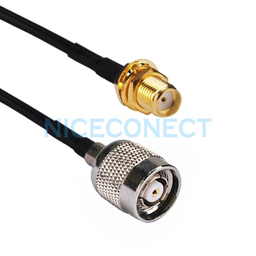 SMA Female Bulkhead to RP-TNC Male Plug ( Female Pin ) Pigtail Cable RG174 20cm - Picture 1 of 3