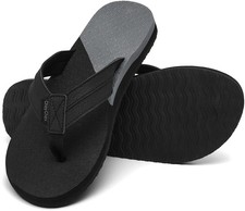 Mens Two-Tone Flip Flops with Arch Support Comfort Beach Thong Sandals Indoor...