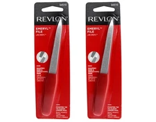Revlon Emeryl File, Metal Double Sided Nail File with Grip Handle 1 Count 2 pack