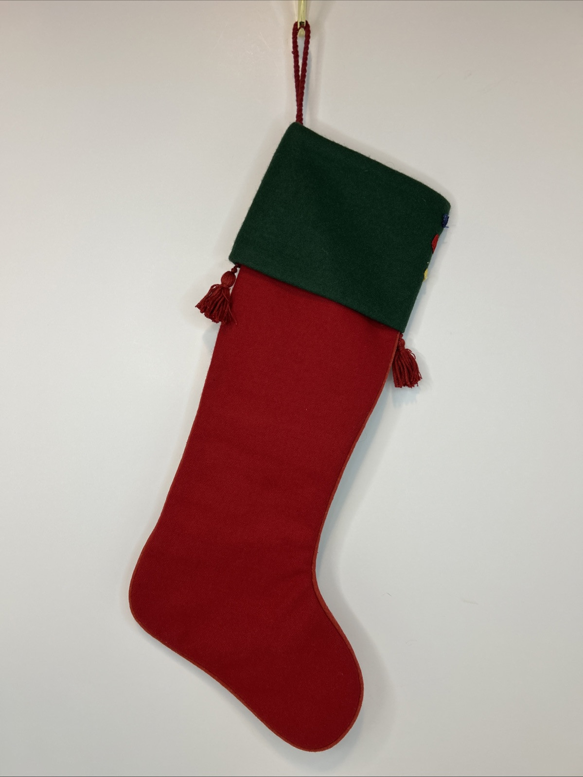 Crate & Barrel 20” Christmas Stocking Tassel with Stripes Rickrack Multicolored 