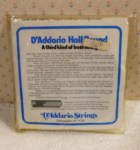D'Addario Half Round Electric Bass Strings- HR70- Super Soft Ga. Long Scale - - Picture 2 of 12