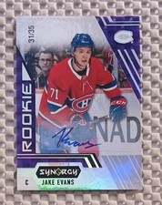 2020-21 Upper Deck Synergy Purple /35 Jake Evans #116 Rookie Auto RC