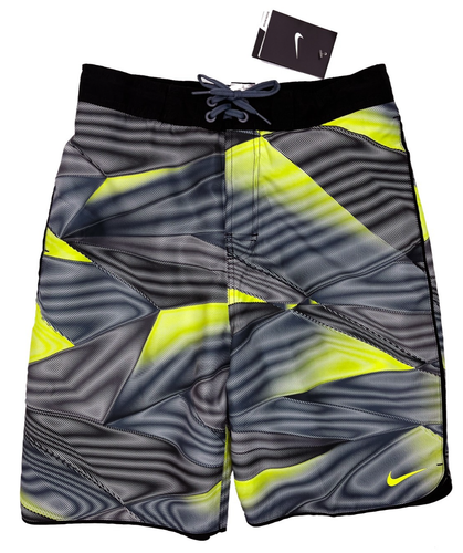 Nike NEW NWT Board Shorts Boardshort Lined Swim Trunks Black Neon Men XL X-Large - Imagen 3 de 8