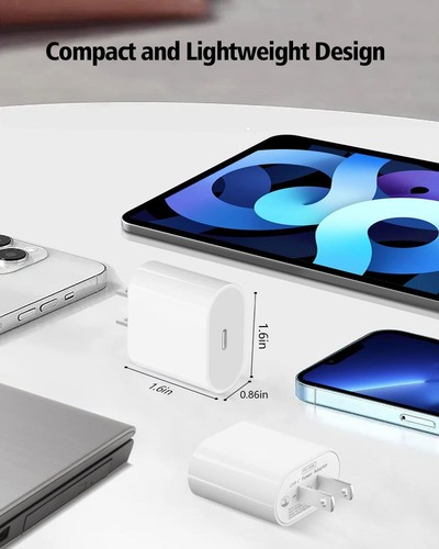 wholesale Fast USB C Wall Charger 20W PD Power Adapter For iPhone 16 15 14 13 12 - Picture 8 of 11