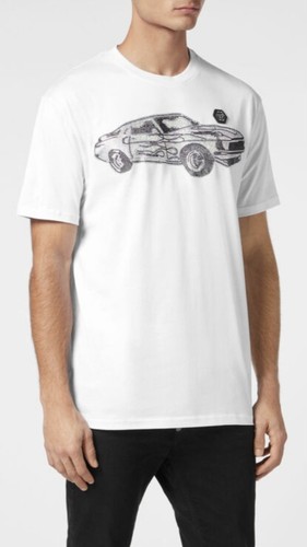PHILIPP PLEIN JERSEY T-SHIRT ROUND NECK SS STRASS CARS RACING / L / NEU - Bild 2 von 5
