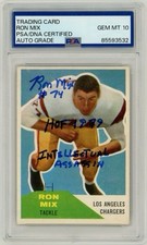 Ron Mix Signed 1960 Fleer Rookie Card w/ 