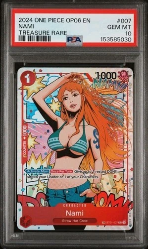 NAMI 2024 ONE PIECE OP06 TREASURE RARE ST01-007 GRADED PSA 10 GEM MINT