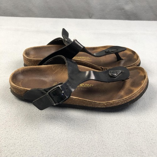 Birkenstock Gizeh Sandals Womens Size 39 Leather Cork Footed Made In Germany