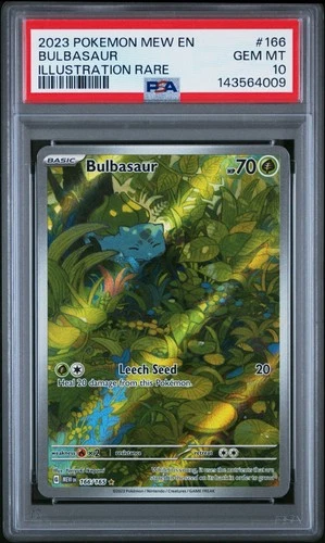 PSA 10 Bulbasaur Illustration Rare Holo 166/165 Scarlet & Violet 151 - Pokémon
