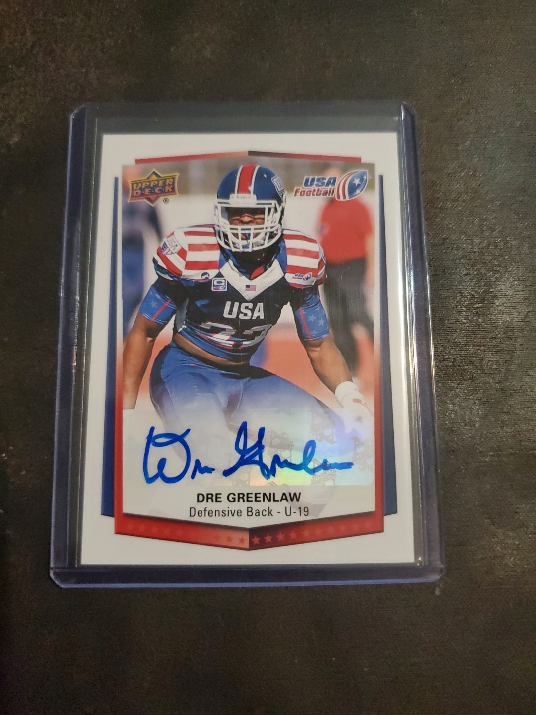 2015 Upper Deck USA Football - USA U-19 Dre Greenlaw #21 (RC) Auto