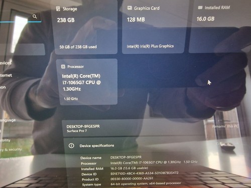 Microsoft Surface Pro 7 Core i7-1065G7 16GB Ram 256GB SSD With Keyboard  - Picture 5 of 6