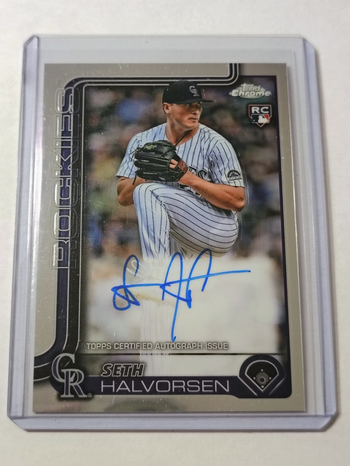 Seth Halvorsen 2025 Topps Chrome Rookie Auto RA-SH Colorado Rockies
