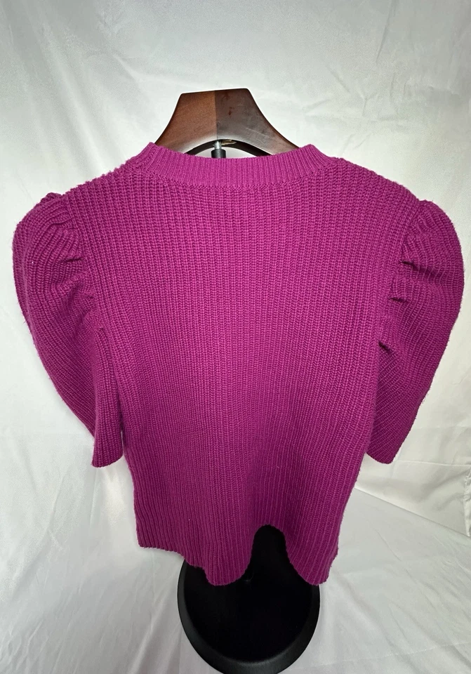 Suéter con mangas camiseras para mujer, camisa tejida, grande, magenta/rosa Foto 3 de 4