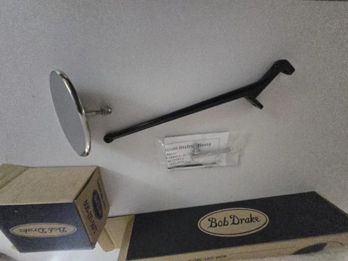 1935-1947 FORD Pickup Hinge Pin Mirrors, Black Straight Arm. PAIR