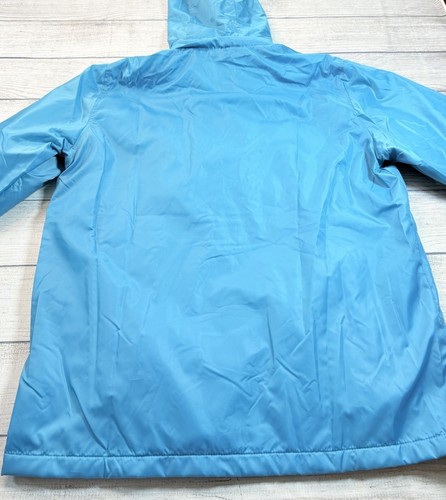 TOTES Womens Jacket Windbreaker Fleece Lined Hood Water Resistant Blue Size Med - Picture 10 of 10