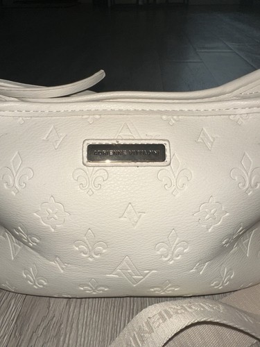 Adrienne Vittadini Ivory BeigeFaux Leather Monogram Shoulder Crossbody Purse - Bild 2 von 12