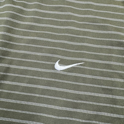 Nike Performance Polo Shirt Mens XL Green White Swoosh Stripes Short Sleeve - Picture 2 of 12
