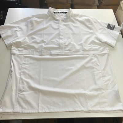 Adidas Windbreaker Pullover 1/2 Zip Short Sleeve White Mens XL Climalite