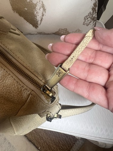 HOBO Sheila Medium Satchel Crossbody Schultertasche Creme Wildleder Leder - Bild 9 von 18