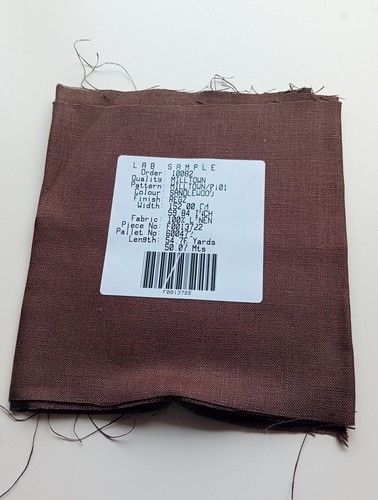 100% Irish Linen Fabric craft sample Dark Brown 150cm x 20cm approx MN - Picture 4 of 8