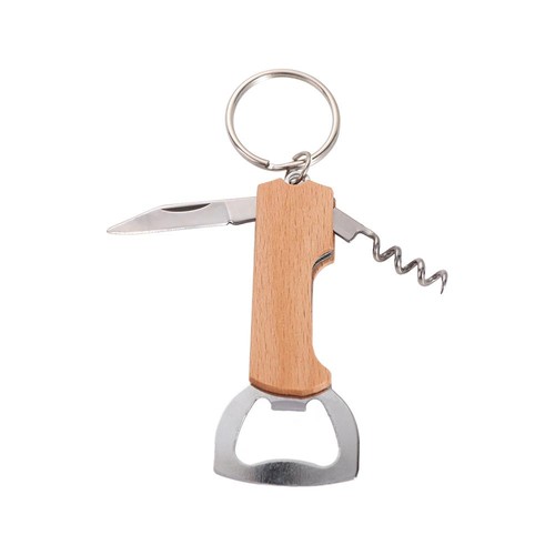 Wooden Handle Beer Bottle Opener Keychain Can Opener Mens Gift Wine Opener Bar - Picture 12 of 12