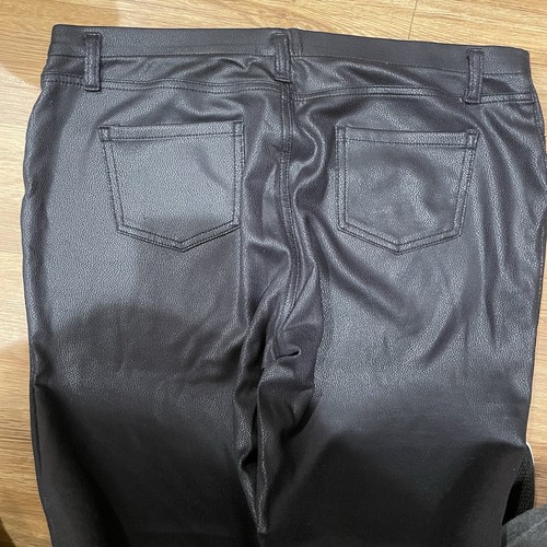 Faded Glory Black Textured Faux Leather Jeggings Size XL - Picture 4 of 5