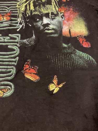 JUICE WRLD Tee Shirt Mens Small Faded Black Short Sleeve Graphic Rapper Rap - Picture 3 of 9