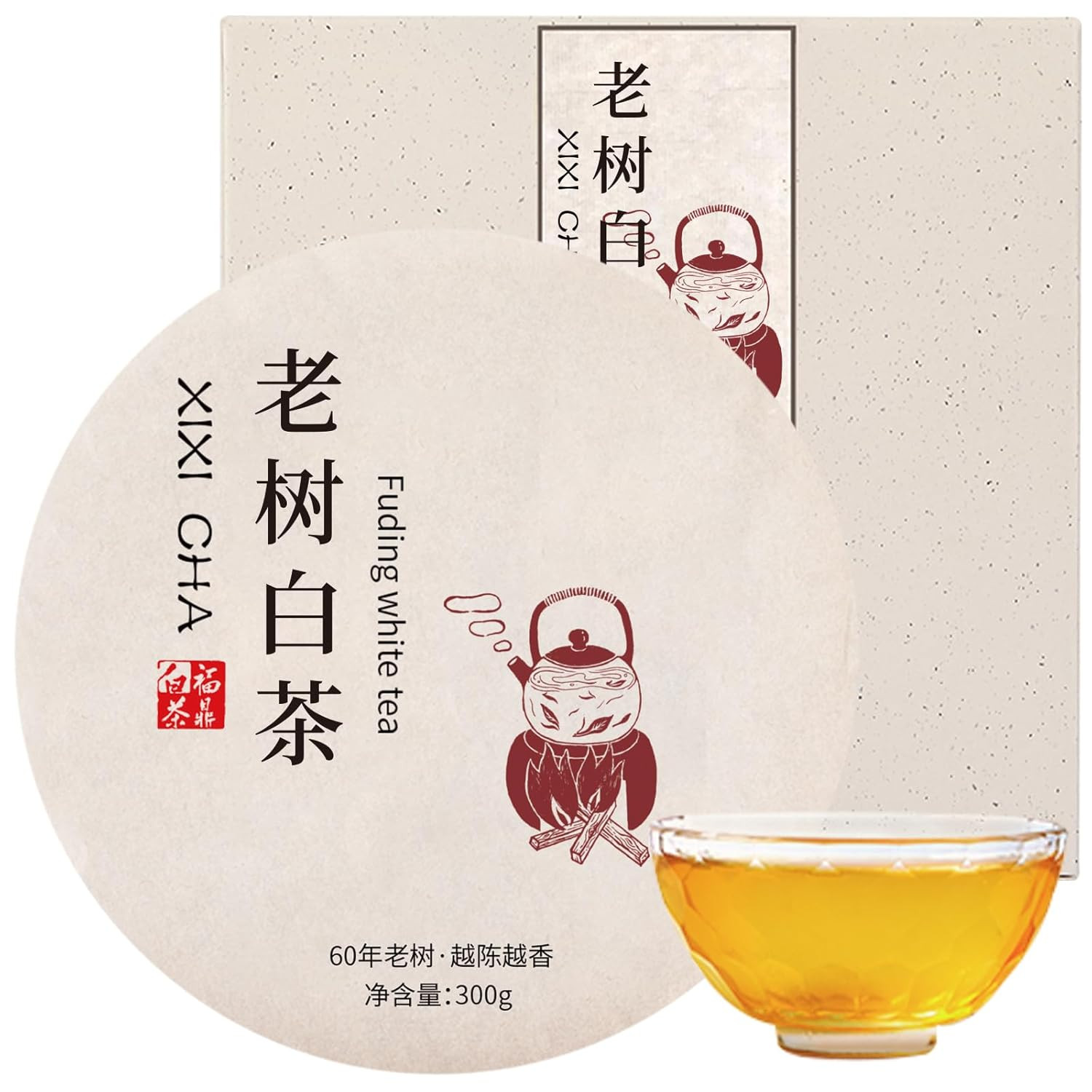 Aged White Tea Cake Chinese White Tea Fuding 2016 Old White Tea Cake Laoshu 300G
