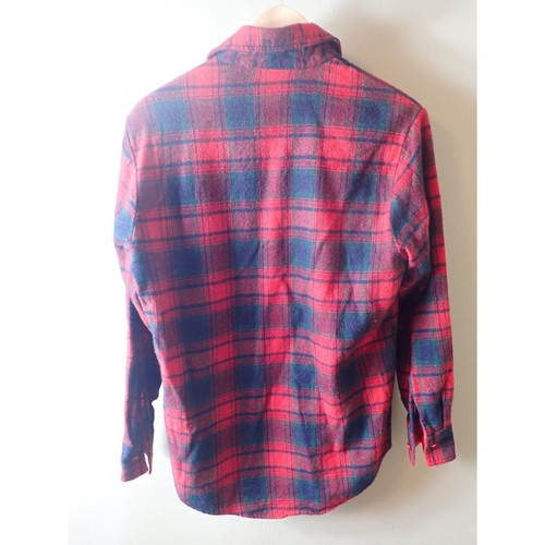 Camicia di flanella K-Mart piccola misto lana anni 80 70 a quadri vintage rosso verde - Foto 6 di 11